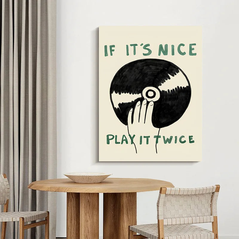Retro Record Player Canvas Wall Art - Posters