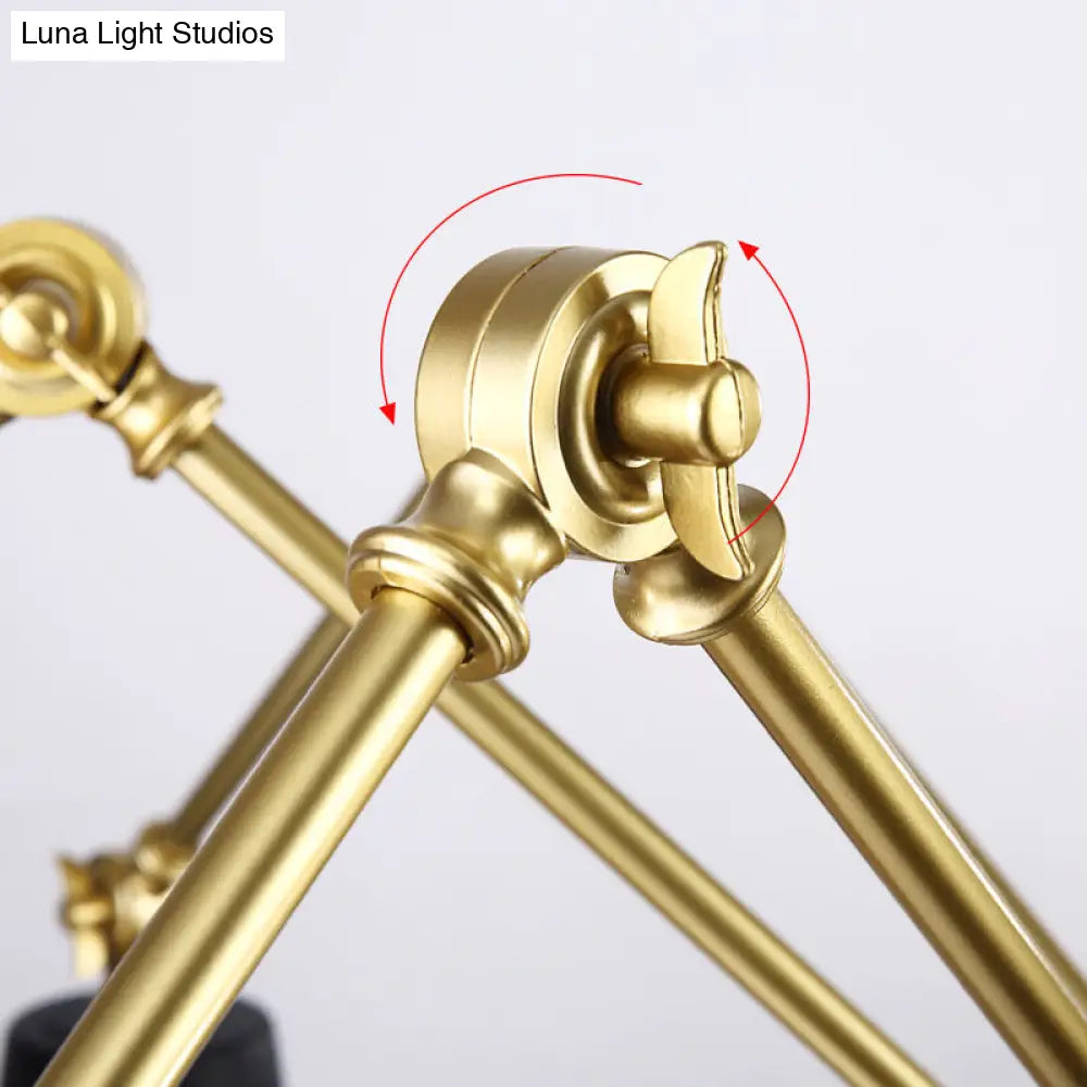 Retro Style 6-Light Spider Chandelier with Cone Shades - Black & Gold Metal Suspension Light