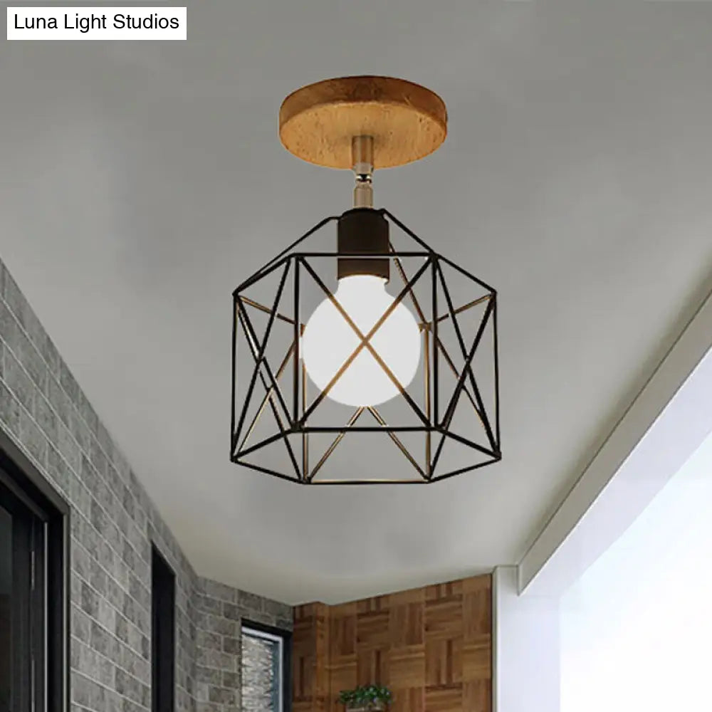 DecorBites™ DecorBites™ Retro Style Black/White Ceiling Light with Rotatable Semi Flush Mount