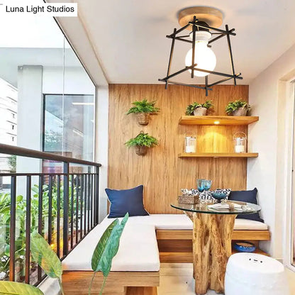 DecorBites™ DecorBites™ Retro Style Black/White Ceiling Light with Rotatable Semi Flush Mount