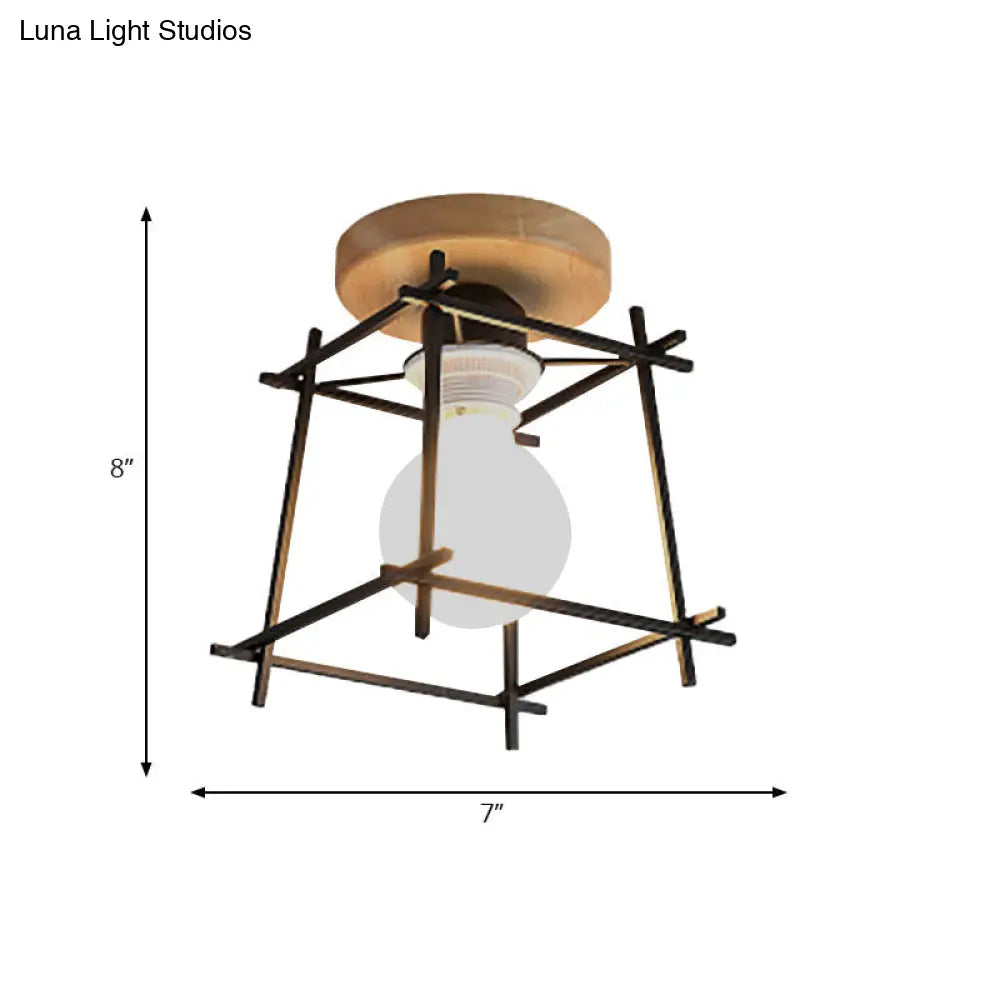 DecorBites™ DecorBites™ Retro Style Black/White Ceiling Light with Rotatable Semi Flush Mount