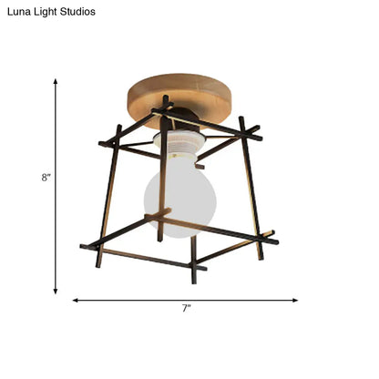 DecorBites™ DecorBites™ Retro Style Black/White Ceiling Light with Rotatable Semi Flush Mount