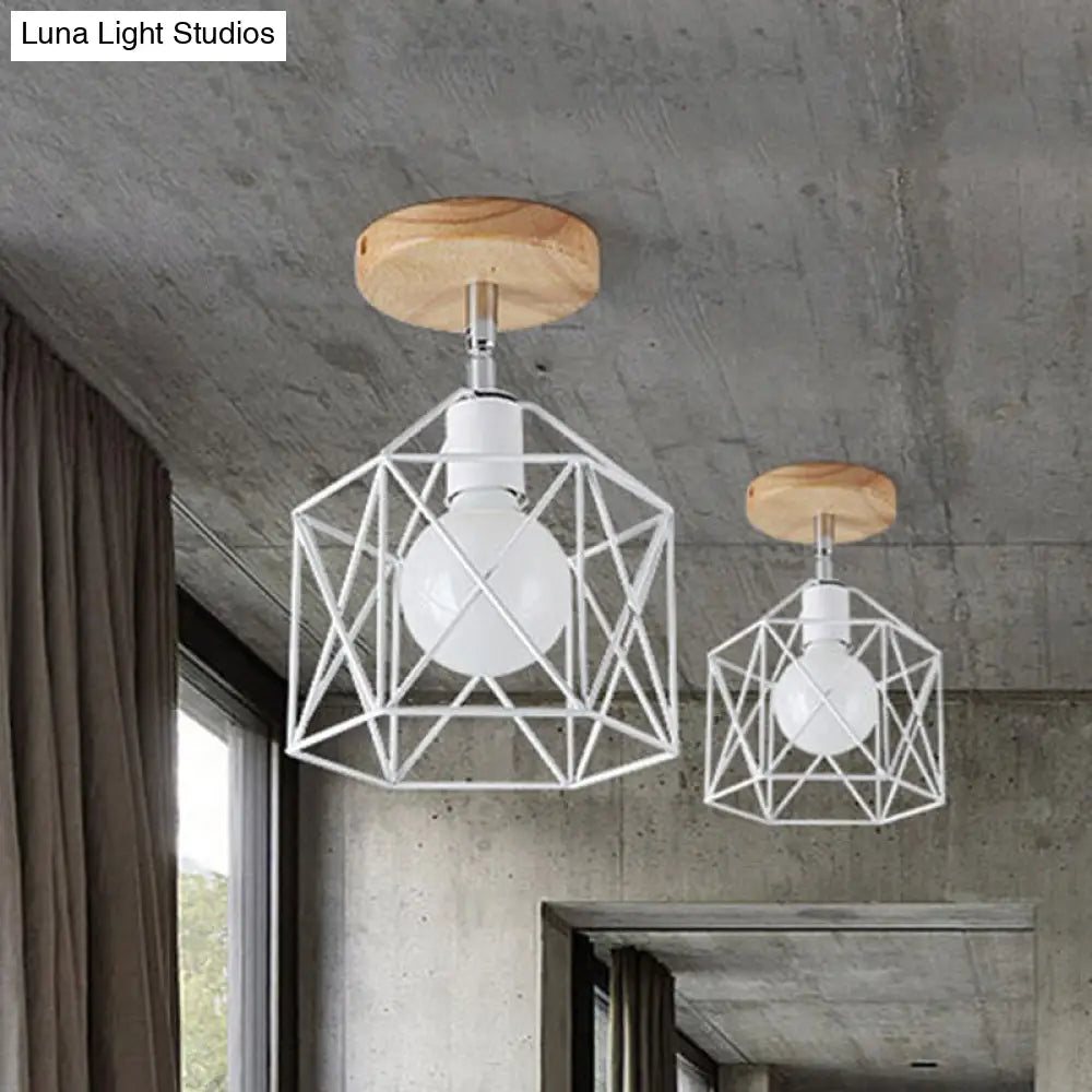 DecorBites™ DecorBites™ Retro Style Black/White Ceiling Light with Rotatable Semi Flush Mount