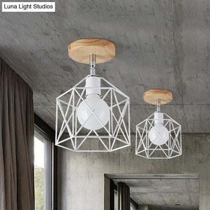 DecorBites™ DecorBites™ Retro Style Black/White Ceiling Light with Rotatable Semi Flush Mount