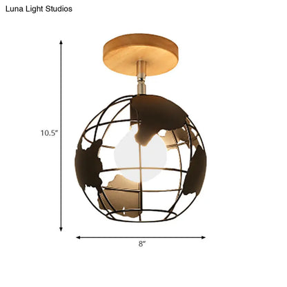 DecorBites™ DecorBites™ Retro Style Black/White Ceiling Light with Rotatable Semi Flush Mount