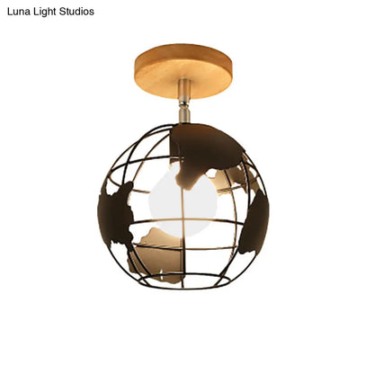 DecorBites™ DecorBites™ Retro Style Black/White Ceiling Light with Rotatable Semi Flush Mount