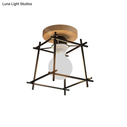 DecorBites™ DecorBites™ Retro Style Black/White Ceiling Light with Rotatable Semi Flush Mount