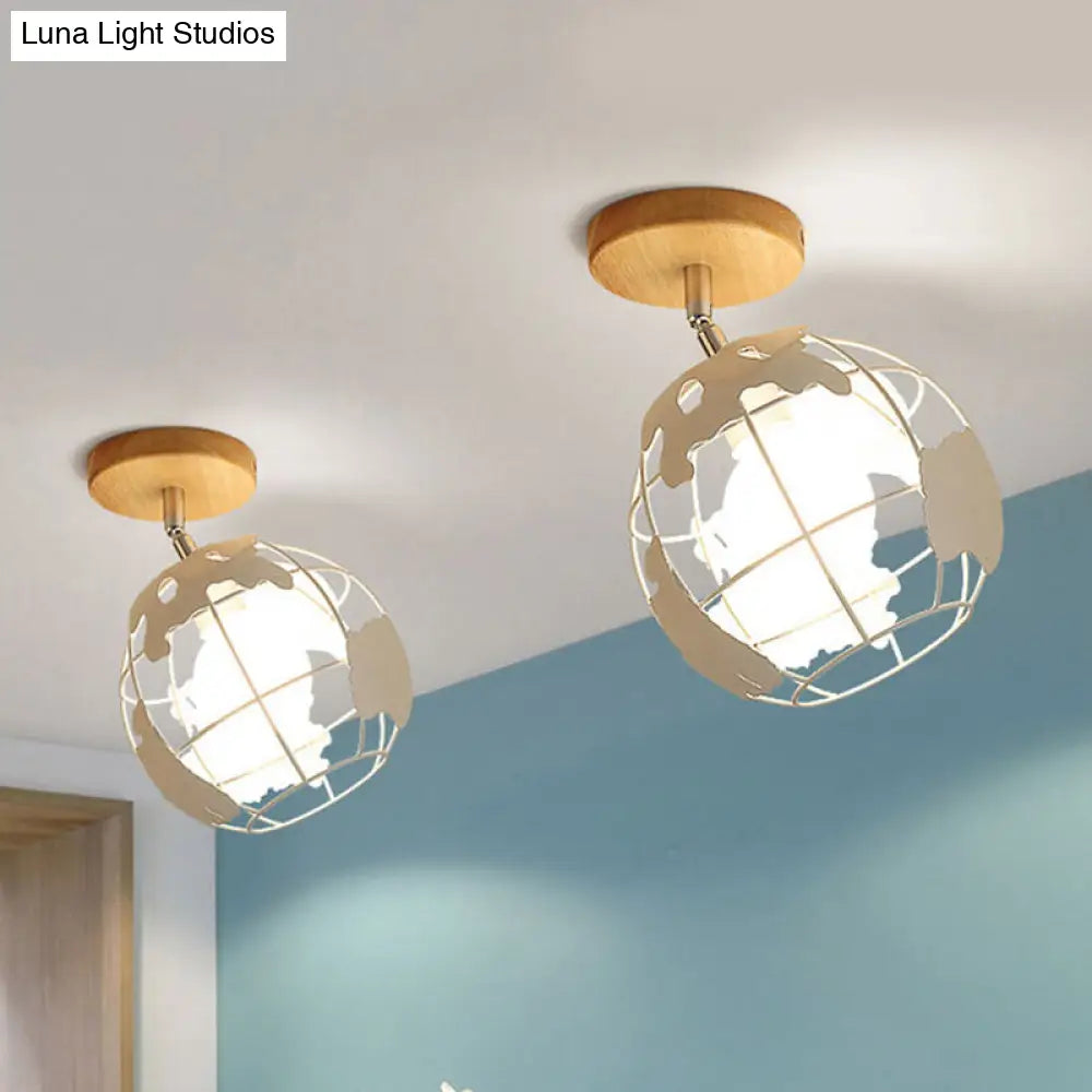 DecorBites™ DecorBites™ Retro Style Black/White Ceiling Light with Rotatable Semi Flush Mount