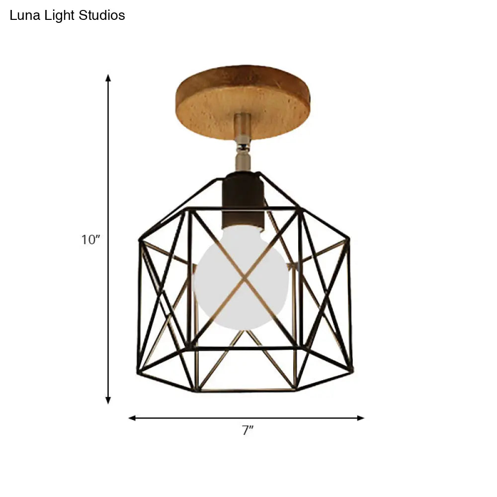 DecorBites™ DecorBites™ Retro Style Black/White Ceiling Light with Rotatable Semi Flush Mount