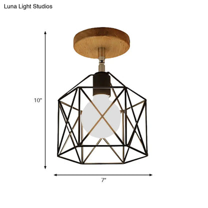 DecorBites™ DecorBites™ Retro Style Black/White Ceiling Light with Rotatable Semi Flush Mount