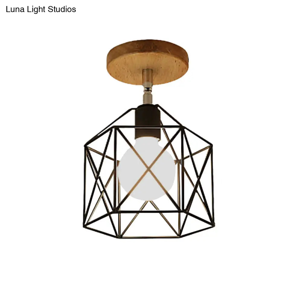 DecorBites™ DecorBites™ Retro Style Black/White Ceiling Light with Rotatable Semi Flush Mount