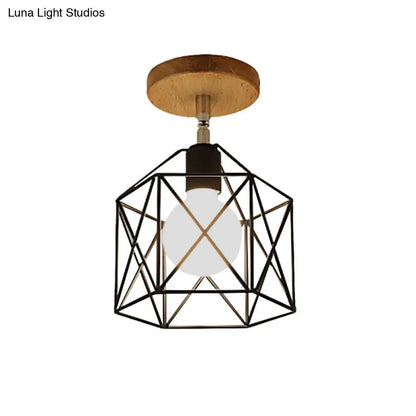 DecorBites™ DecorBites™ Retro Style Black/White Ceiling Light with Rotatable Semi Flush Mount