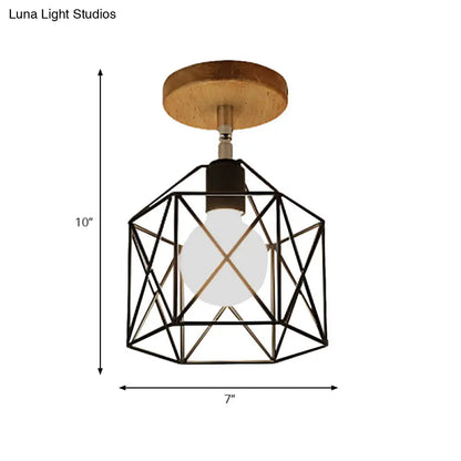 DecorBites™ DecorBites™ Retro Style Black/White Ceiling Light with Rotatable Semi Flush Mount