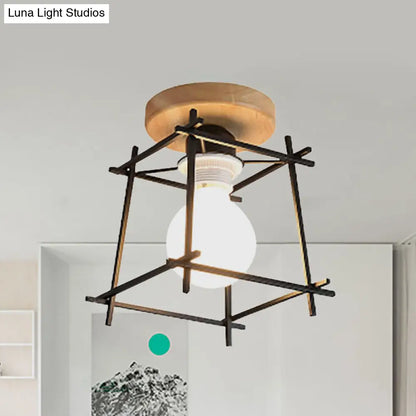 DecorBites™ DecorBites™ Retro Style Black/White Ceiling Light with Rotatable Semi Flush Mount