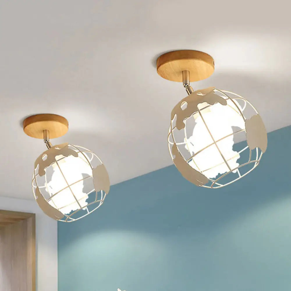 DecorBites™ DecorBites™ Retro Style Black/White Ceiling Light with Rotatable Semi Flush Mount