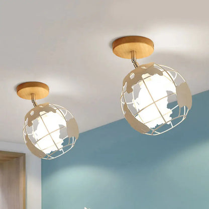 DecorBites™ DecorBites™ Retro Style Black/White Ceiling Light with Rotatable Semi Flush Mount