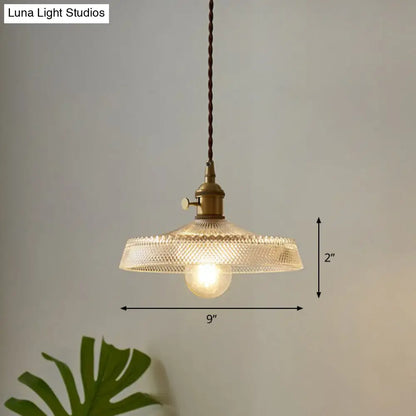 Retro Style Clear Glass Pendant Light for Restaurants with Single Head Suspension