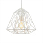 Retro Style Geometric Cage Ceiling Hanging Light with Metallic Suspension Lamp in Black/White