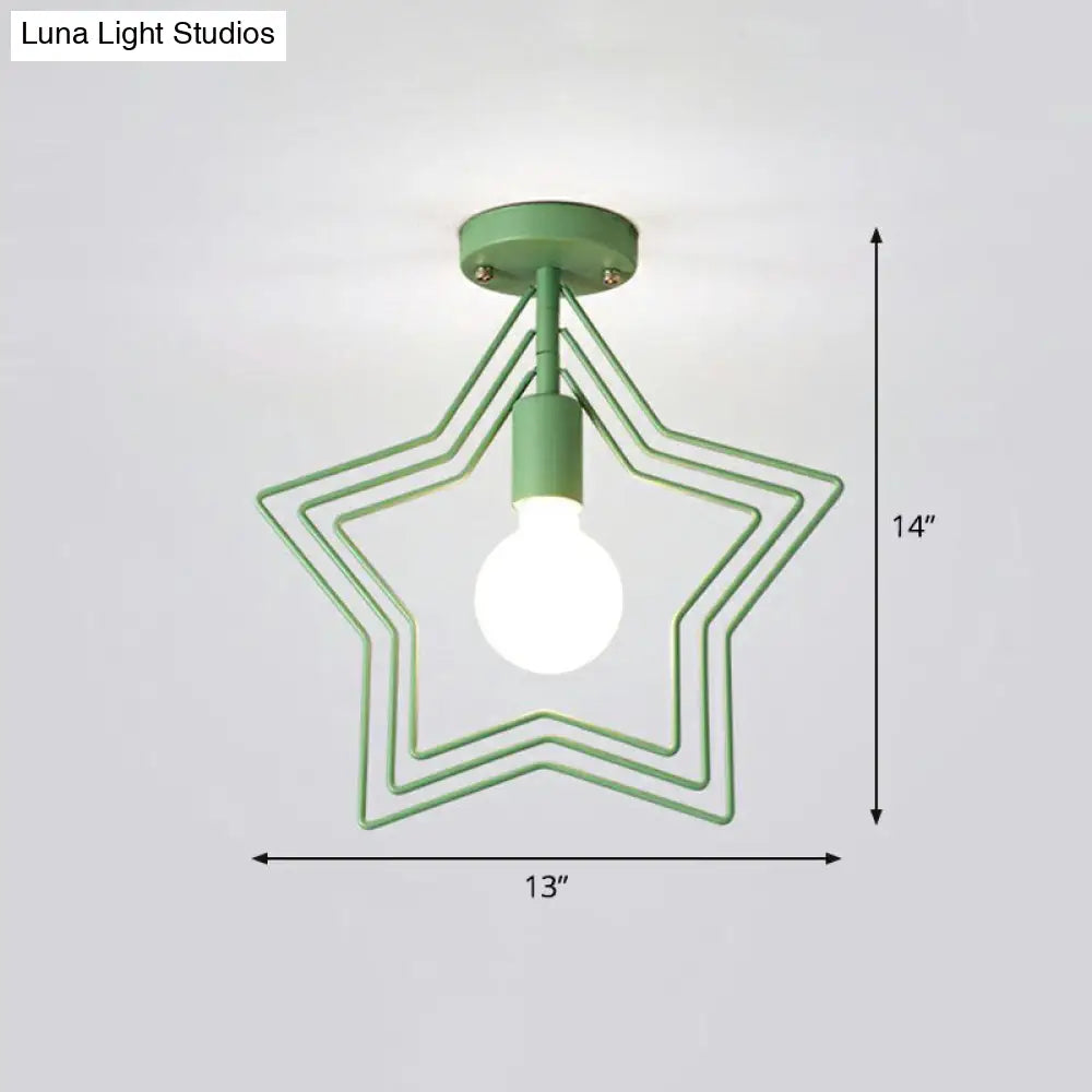 DecorBites™ DecorBites™ Retro Style Geometric Iron Semi Flush Mount Lighting for Corridor
