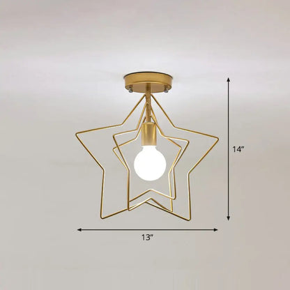 DecorBites™ DecorBites™ Retro Style Geometric Iron Semi Flush Mount Lighting for Corridor
