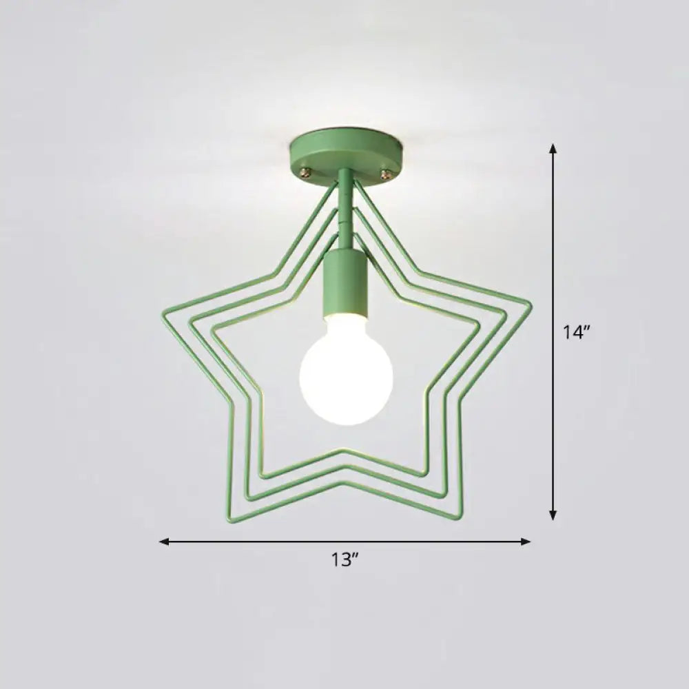 DecorBites™ DecorBites™ Retro Style Geometric Iron Semi Flush Mount Lighting for Corridor