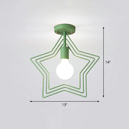 DecorBites™ DecorBites™ Retro Style Geometric Iron Semi Flush Mount Lighting for Corridor