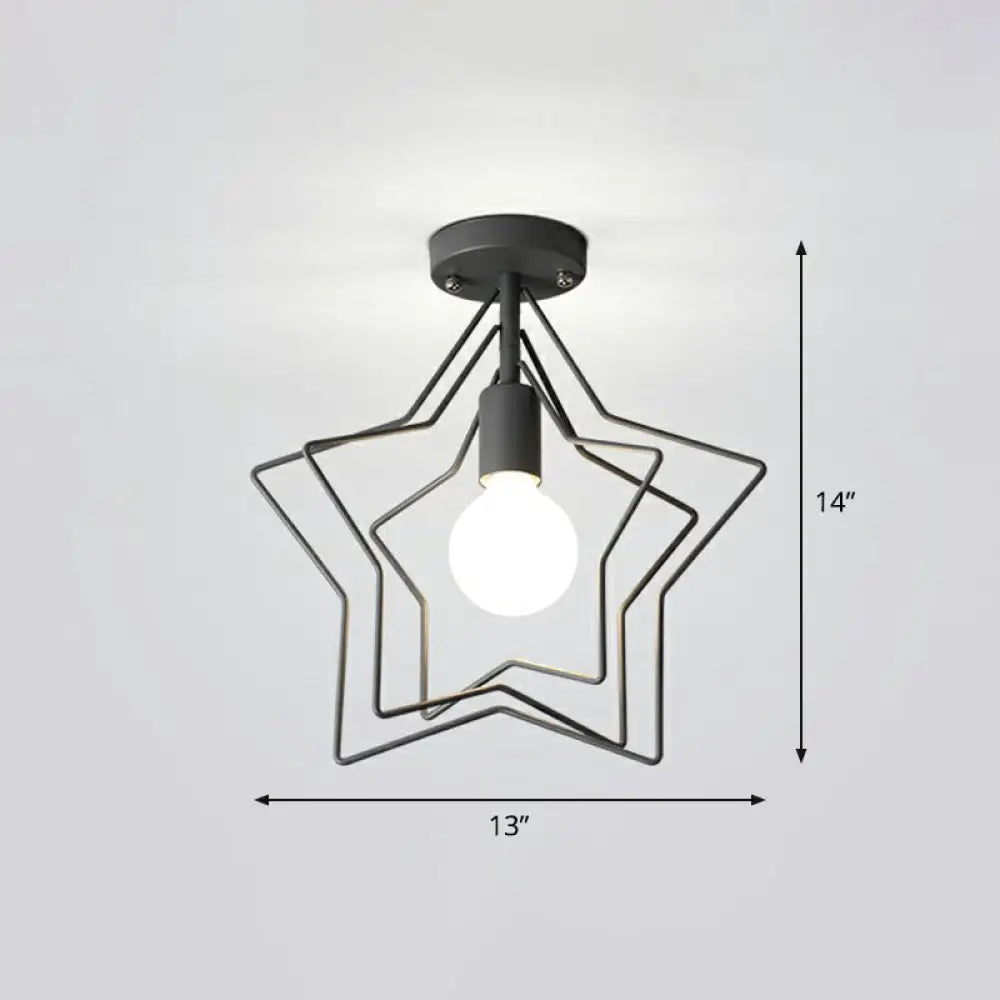 DecorBites™ DecorBites™ Retro Style Geometric Iron Semi Flush Mount Lighting for Corridor