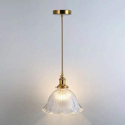 Retro Style Glass Pendant Ceiling Light - Gold Shaded Suspension Lighting for Restaurants