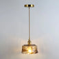 Retro Style Glass Pendant Ceiling Light - Gold Shaded Suspension Lighting for Restaurants