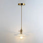 Retro Style Glass Pendant Ceiling Light - Gold Shaded Suspension Lighting for Restaurants