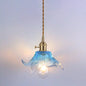 Retro Style Hanging Light with Floral Textured Glass Pendant - Perfect for Dining Room