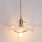 Retro Style Hanging Light with Floral Textured Glass Pendant - Perfect for Dining Room