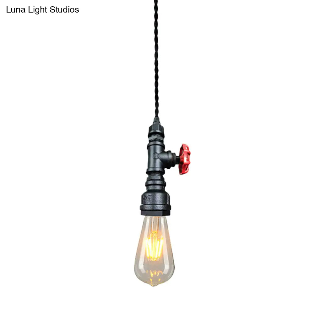 Retro Style Iron Water Valve Pendant Light Fixture with 1 Bulb- Perfect for Bars