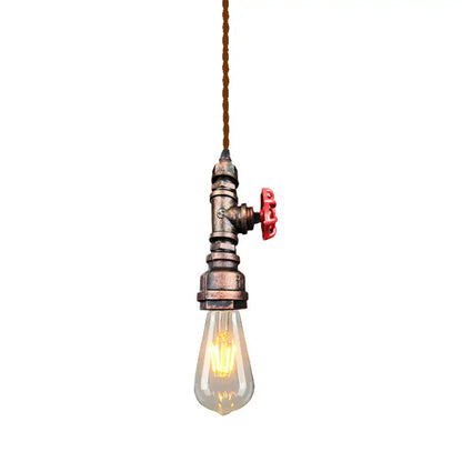 Retro Style Iron Water Valve Pendant Light Fixture with 1 Bulb- Perfect for Bars