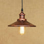 Retro Style Metal Chrome/Rust Finish Hanging Ceiling Light - Conical Pendant Lighting (1 Light, Height Adjustable)