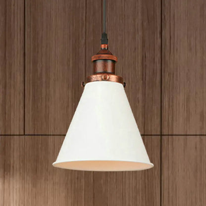 Retro Style Metal Pendant Light with Black/Chrome/Rust Finish - Ideal for Kitchen - 1 Bulb Hanging Ceiling Lighting