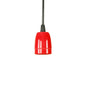 Retro Style Mini Hanging Pendant Light - Adjustable Cord, Black/Red Ceramic Ceiling Fixture