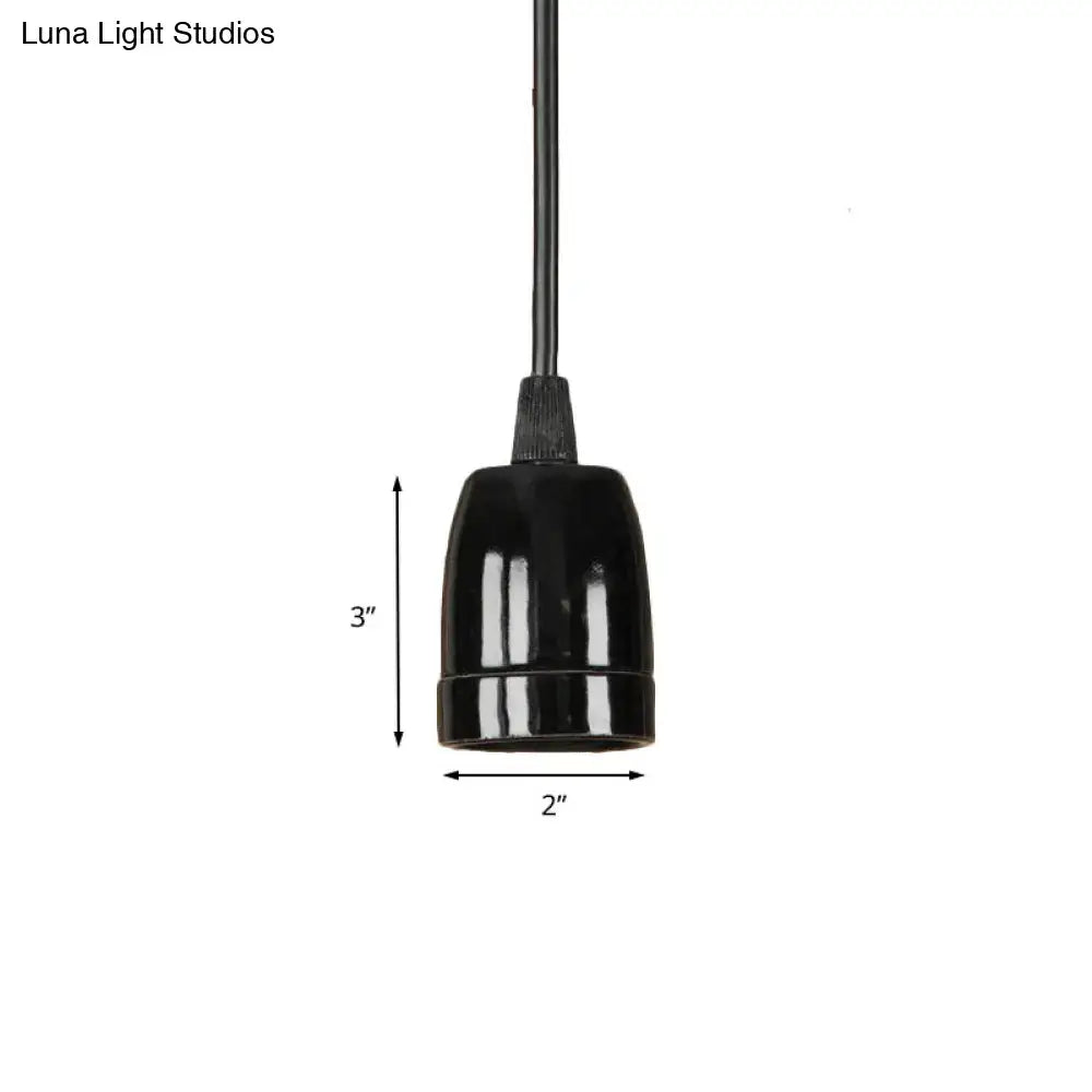 Decorbites™ retro style black red ceramic pendant light with glossy finish 3x2 inch adjustable cord ceiling fixture