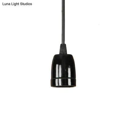 Black glossy ceramic pendant light socket with textured grip for DecorBites™ black red ceramic ceiling fixture