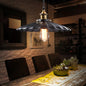 Retro Style Single-Bulb Pendant Ceiling Light in Black Metallic Suspension - Scalloped Cone Design for Restaurants