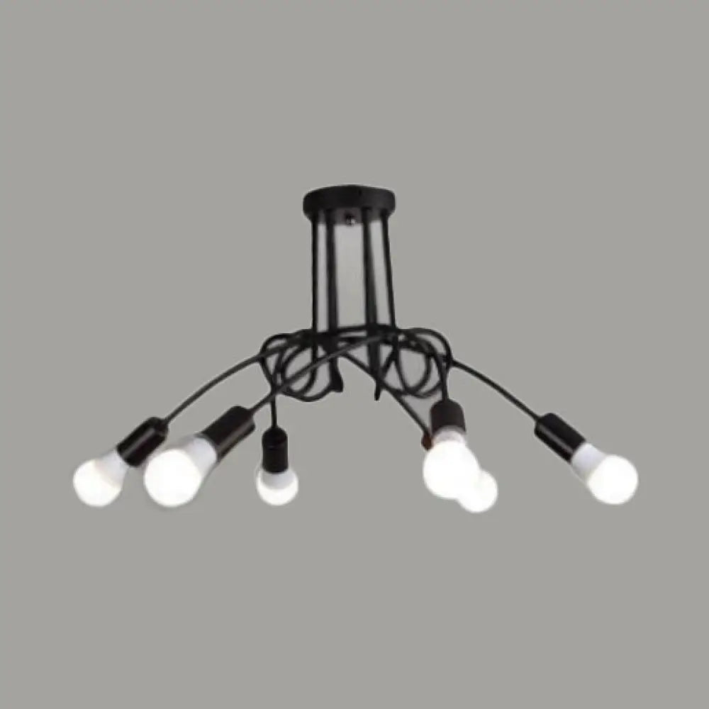DecorBites™ DecorBites™ Retro Twist Arm Semi Flush Mount Ceiling Light - 3/5-Head Stylish Kitchen Lighting in Black/White