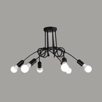 DecorBites™ DecorBites™ Retro Twist Arm Semi Flush Mount Ceiling Light - 3/5-Head Stylish Kitchen Lighting in Black/White