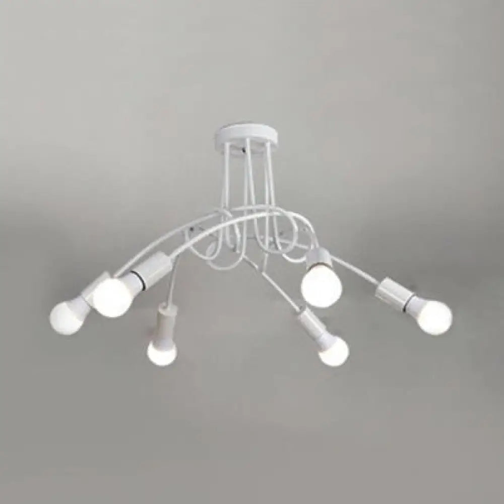 DecorBites™ DecorBites™ Retro Twist Arm Semi Flush Mount Ceiling Light - 3/5-Head Stylish Kitchen Lighting in Black/White