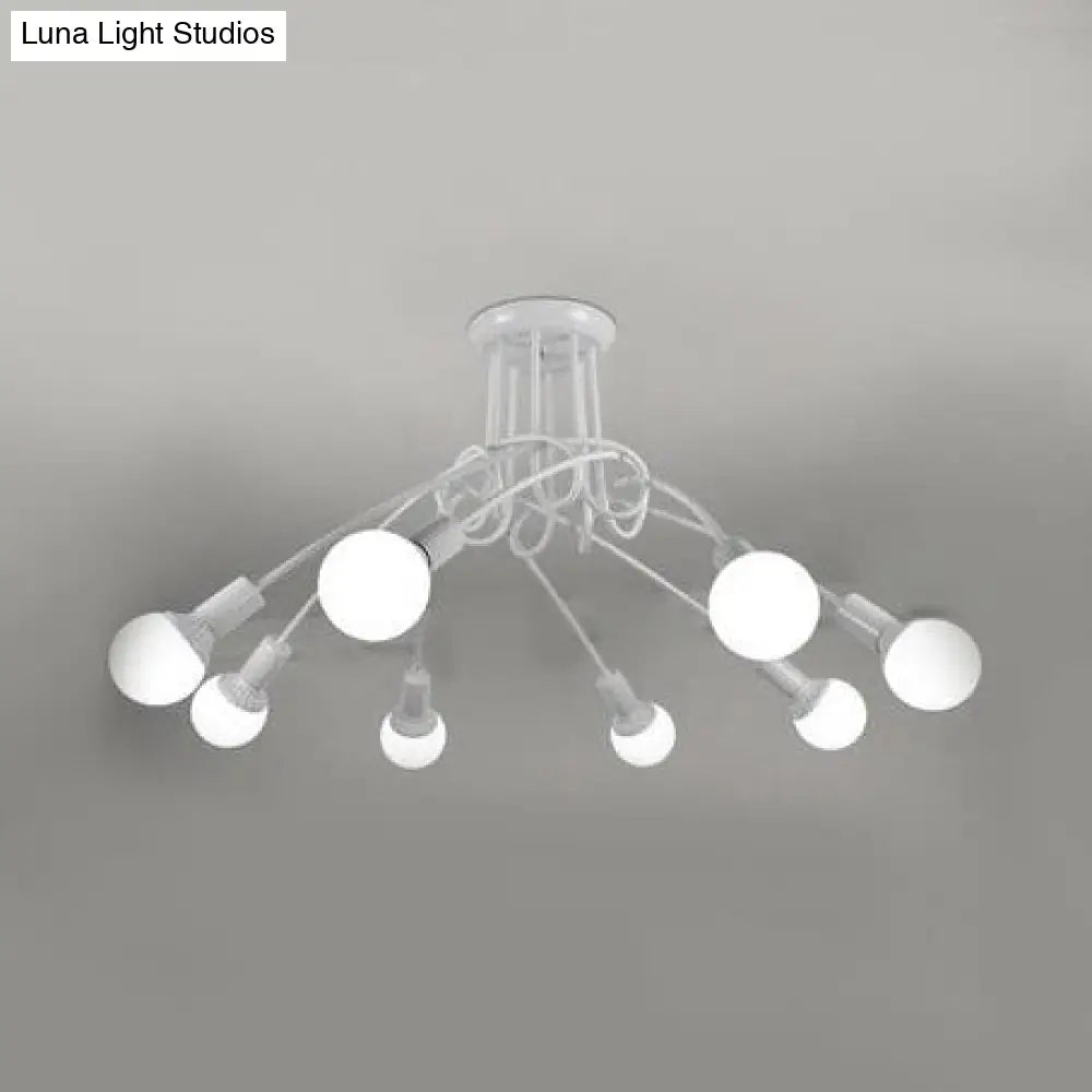 DecorBites™ DecorBites™ Retro Twist Arm Semi Flush Mount Ceiling Light - 3/5-Head Stylish Kitchen Lighting in Black/White