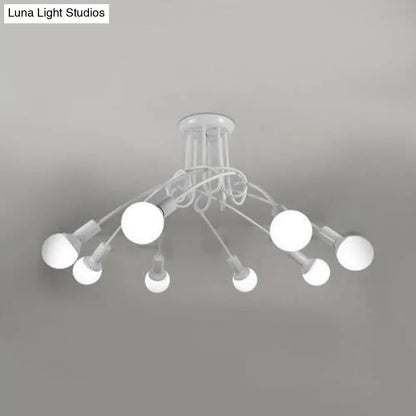 DecorBites™ DecorBites™ Retro Twist Arm Semi Flush Mount Ceiling Light - 3/5-Head Stylish Kitchen Lighting in Black/White