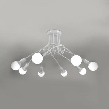 DecorBites™ DecorBites™ Retro Twist Arm Semi Flush Mount Ceiling Light - 3/5-Head Stylish Kitchen Lighting in Black/White