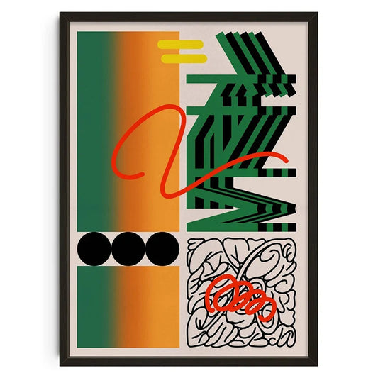 Retro Vintage Abstract Canvas Wall Art - F0066-11 / 50X70cm Unframed - Posters
