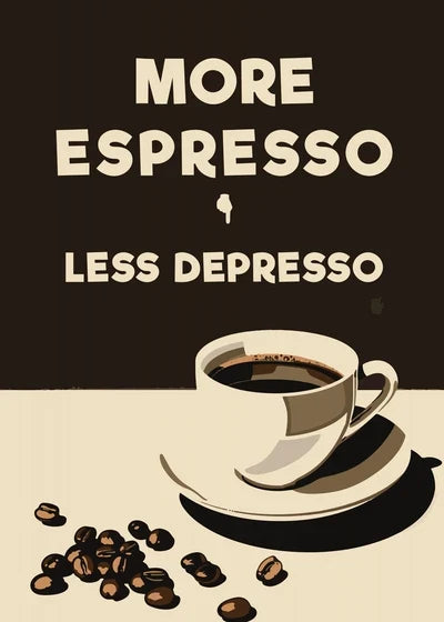 Retro Vintage Espresso Wall Art Canvas Print - 16 / 40x60cm No Frame - Posters