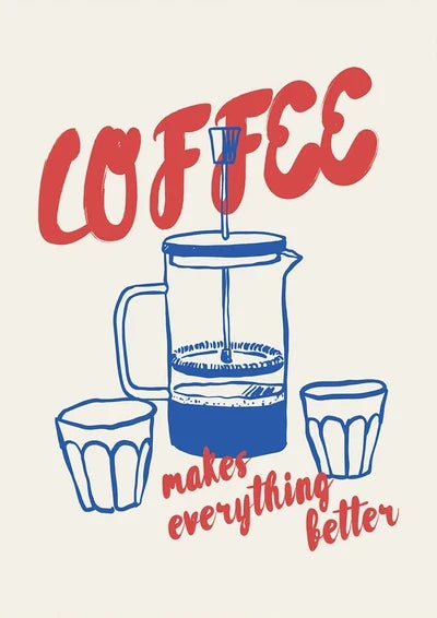 Retro Vintage Espresso Wall Art Canvas Print - 3 / 40x60cm No Frame - Posters