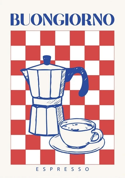 Retro Vintage Espresso Wall Art Canvas Print - 5 / 40x60cm No Frame - Posters